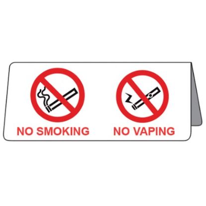 Picture of NO SMOKING NO VAPING TENT SIGN 45X100X40MM 