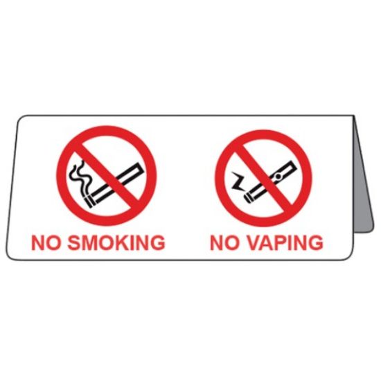 Picture of NO SMOKING NO VAPING TENT SIGN 45X100X40MM 