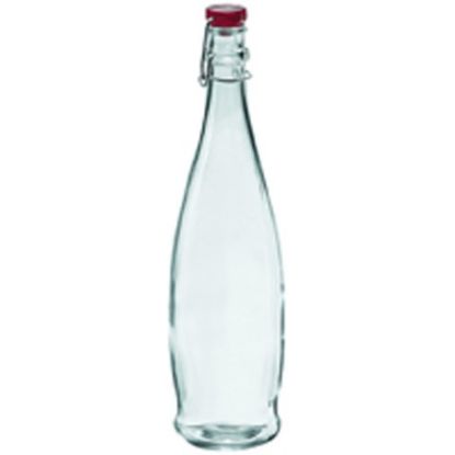 Picture of BORGONOVO WATER BOTTLE GLASS WITH RED LID 35oz (SINGLE)