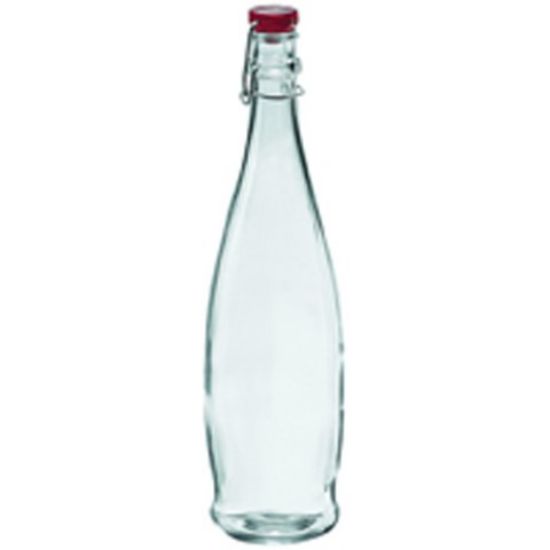 Picture of BORGONOVO WATER BOTTLE GLASS WITH RED LID 35oz (SINGLE)