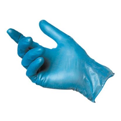 Picture of JANGRO PROFESSIONAL 4G VINYL GLOVES POWDER FREE BLUE MEDIUM (PACK OF 100)