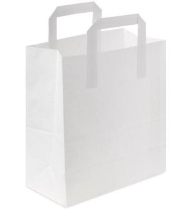 Picture of PAPER CARRIER BAG LARGE WHITE 10x15.5x12" (250)