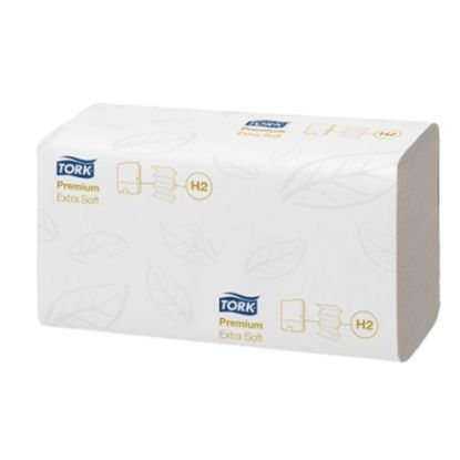Picture of TORK PREMIUM EXTRA SOFT HAND TOWEL WHITE 2PLY MFOLD H2 (2100)