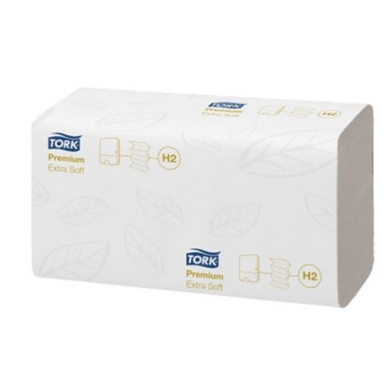 Picture of TORK PREMIUM EXTRA SOFT HAND TOWEL WHITE 2PLY MFOLD H2 (2100)