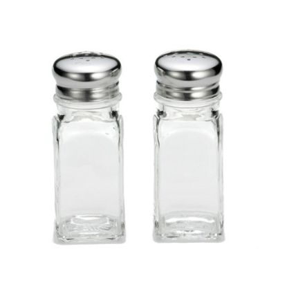Picture of SALT/PEPPER SHAKER 2oz GLASS & CHROME NOSTALGIC