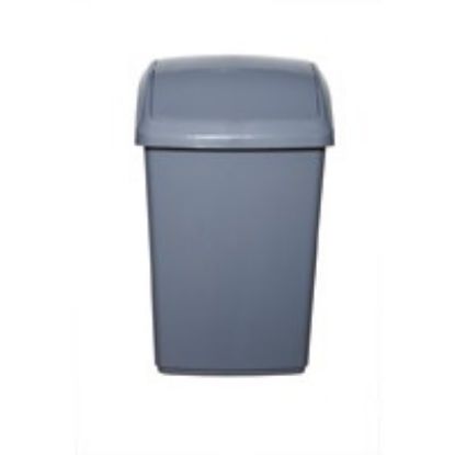 Picture of WHITEFURZE SWING TOP BIN 50L 38X67X34cm SILVER