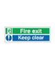 Picture of Fire Exit Keep Clear Sign S/A 150x450mm