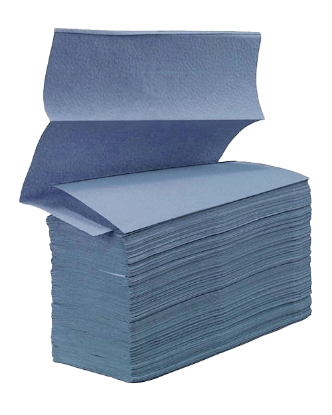 Picture of PROFESSIONAL FLUSHABLE Z-FOLD HAND TOWEL 1PLY BLUE RECYCLED (4360)