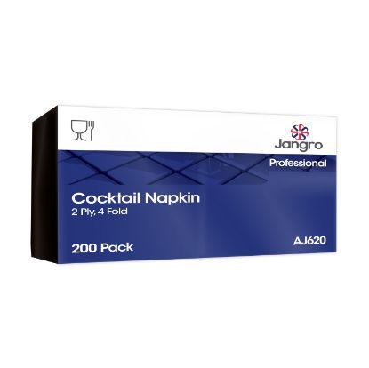 Picture of PROFESSIONAL COCKTAIL NAPKIN 23CM X 23CM BLACK 2 PLY PURE (PACK OF 200)