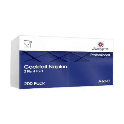 Picture of PROFESSIONAL COCKTAIL NAPKIN 23CM X 23CM WHITE 2 PLY (PACK OF 200)