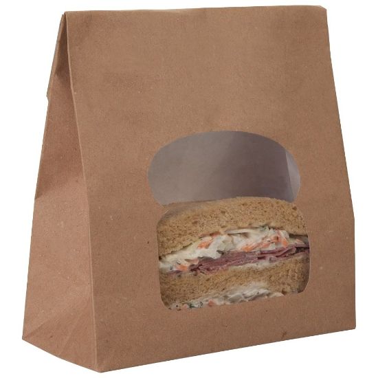 Picture of LAMINATED SANDWICH BAG PRINTED KRAFT EFFECT 6 X 8.5 X 2" (250)