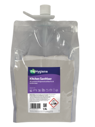 Picture of BIO HYGIENE KITCHEN SANITISER DOSING POUCH 1.5L (CASE OF 2)