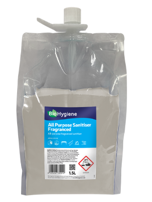 Picture of BIO HYGIENE DOSING POUCH FOR ALL PURPOSE SANITISER FRAGRANCED 1.5ltr (2)