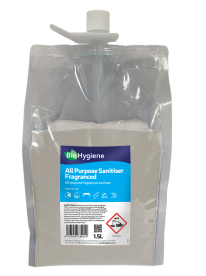 Picture of BIO HYGIENE DOSING POUCH FOR ALL PURPOSE SANITISER FRAGRANCED 1.5ltr (2)