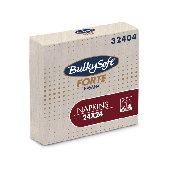 Picture of BULKY SOFT HAVANA KRAFT COCKTAIL NAPKIN 2PLY 24cm X 24cm (100)