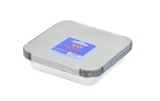 Picture of SQUARE FOIL TRAY & LID 23X23cm x 10
