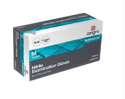 Picture of Jangro Professional Examination Nitrile Blue Powder Free Gloves Small (Pack of 200)