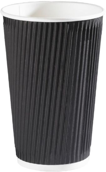 Picture of Black Ripple Wrap Hot Cup 16oz (Pack of 25)