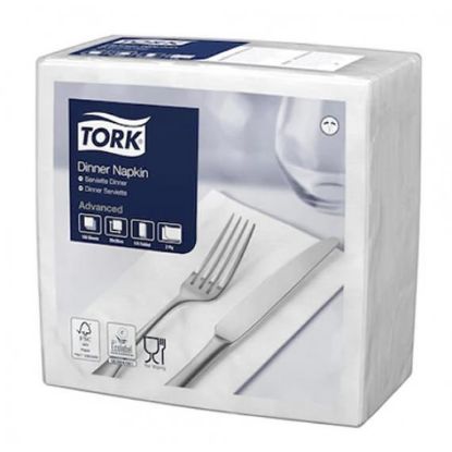 Picture of Tork Dinner Napkin 39cm 2ply 8 Fold White (Pack of 150)