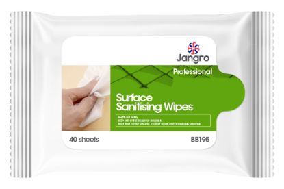Picture of Virucidal Surface Sanitising Wipes Handy Pack 20 x17cm (Pack of 40)