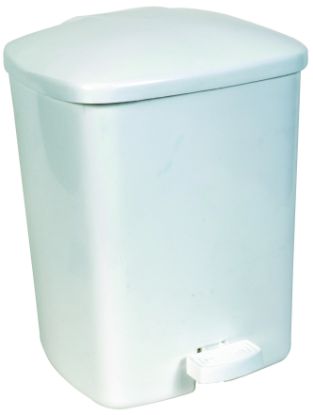 Picture of Jangro Pedal Bin White 15ltr