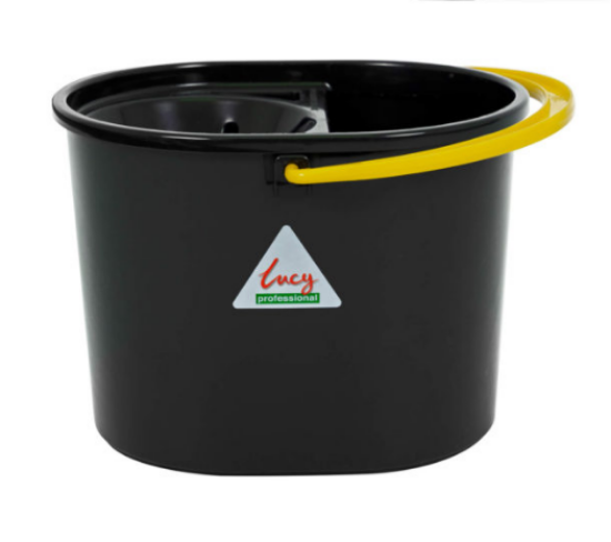 Picture of Oval Recycled Bucket Black With Yellow Colour Coding