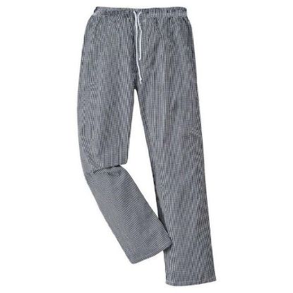Picture of Bromley Chefs Trousers Black/White Check Size Medium