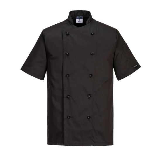 Picture of Kent Chefs Black Short Sleeve Jacket Large