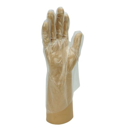 Picture of Polythene Embossed Clear Gloves Size M (100)