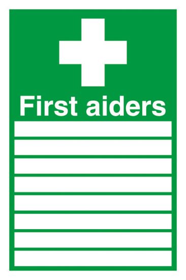Picture of First Aiders (With Spaces) And Symbol 300x200 Rigid