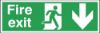 Picture of Fire Exit Sign With Running Man & Arrow Down 150x450mm