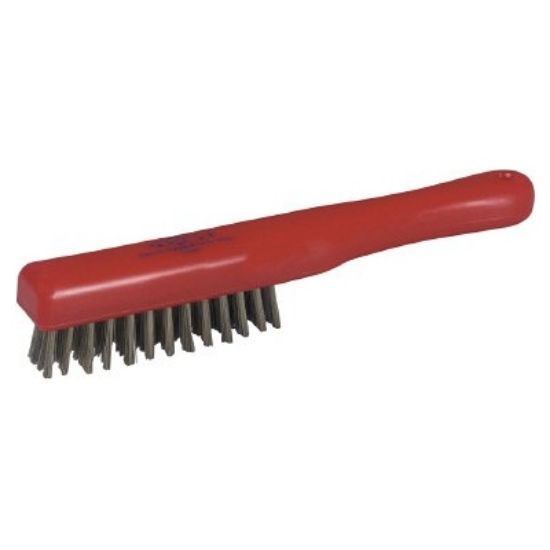 Picture of Stainless Steel Wire Hand Brush Medium 279mm Red