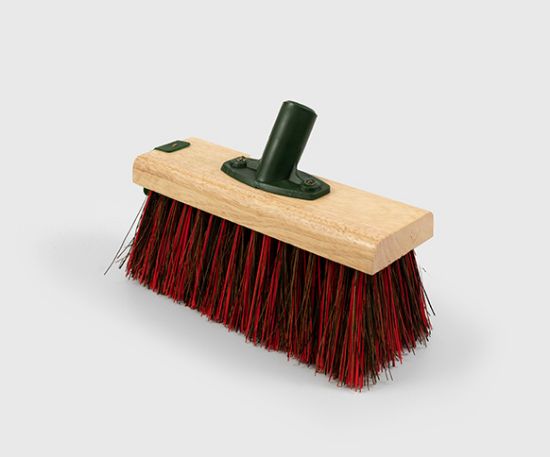 Picture of Complete Unit - 9.5" Yard Brush Bassine/ Red Bassine With Fitted Handle