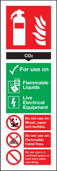 Picture of Co2 Fire Extinguisher 2kg & J Bracket Sign Rigid 
