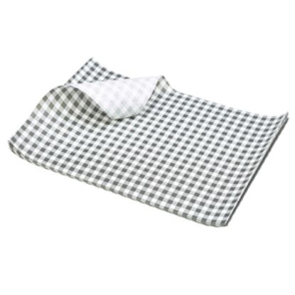 Picture of Greaseproof Paper Black Gingham Print 35 X 25cm  (1000)