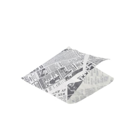 Picture of Greaseproof Paper Bags White Newspaper Print 17.5 X 17.5cm (Case of 1000)