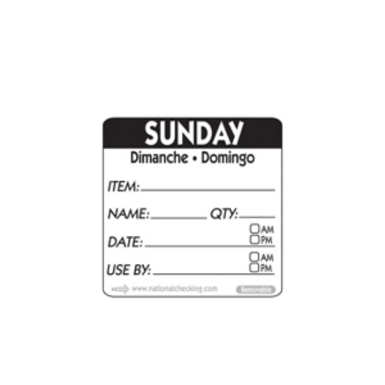 Picture of 50mm Sunday Removable Day Label (500)