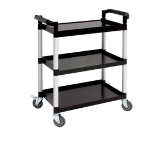 Picture of Genware Large 3 Tier Pp Trolley Black Shelves