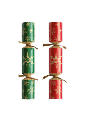 Picture of 2025 Red And Green Snowflake 9" Christmas Cracker Recyclable (Case Of 100)