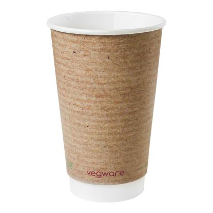 Picture of Vegware Kraft Double Wall Hot Cup 16oz 89 Series (Pack Of 25)