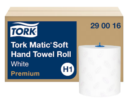 Picture of Tork Matic Soft Paper Hand Towel Roll White with Blue Leaf H1 (Case of 6)
