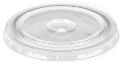Picture of Clear RPET Flat Cold Cup Lid with Straw Slot 12oz (Pack of 50)