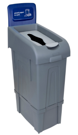 Picture of Procycle 80ltr Recycling Bin, Lid And Dark Blue Printed Back Panel For Paper 