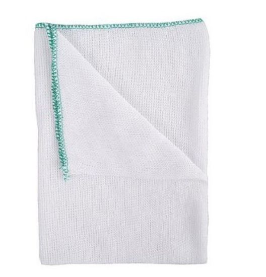 Picture of SmartChoice Dishcloth with Green Edge 12 x 14"  (Pack of 10)