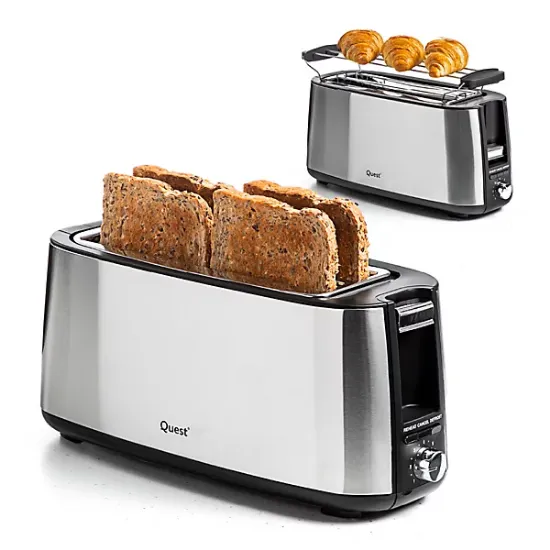Picture of 4 Slice Long Stainless Steel Toaster With Warming Rack