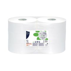 Bio Tech 400m Maxi Jumbo Toilet Roll - 60mm Core White 2 Ply