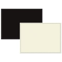 Faux Leather 4 Piece Cream & Brown Placemat Set 