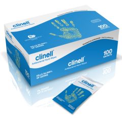 Clinell Antibacterial Hand Wipes Pack. (100)