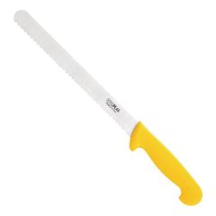 Genware Yellow Serrated Knife 12"