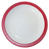 Red Rimmed Duo Polycarb Plate 9" (12)